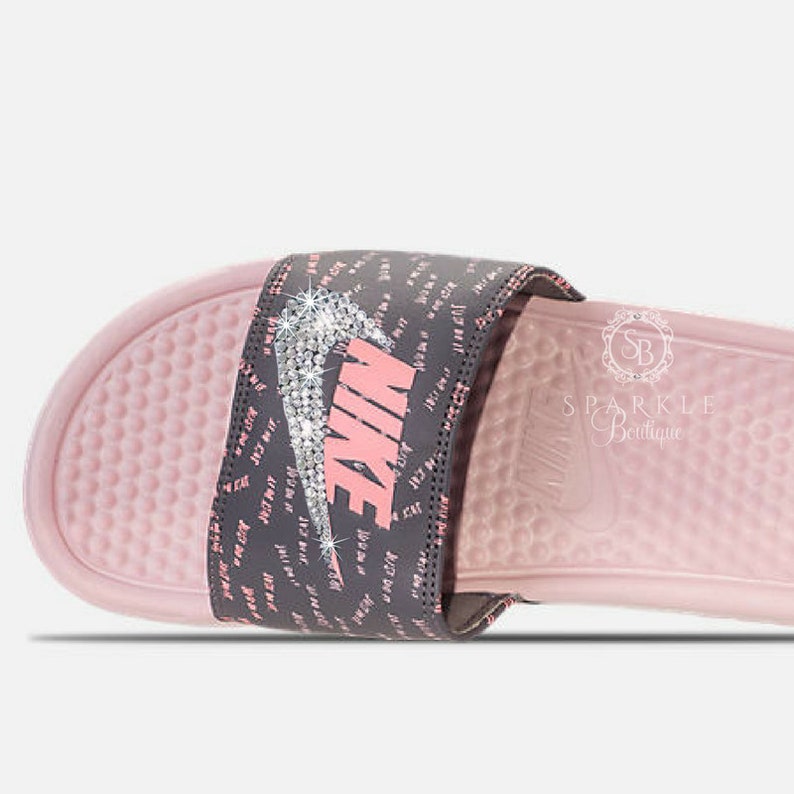 glitter nike slides