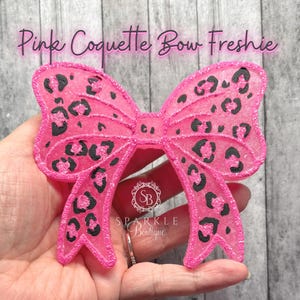 Pink Leopard Car Freshie Coquette Bow Freshie Cheetah Bow Car Freshener Bow Lover Gift