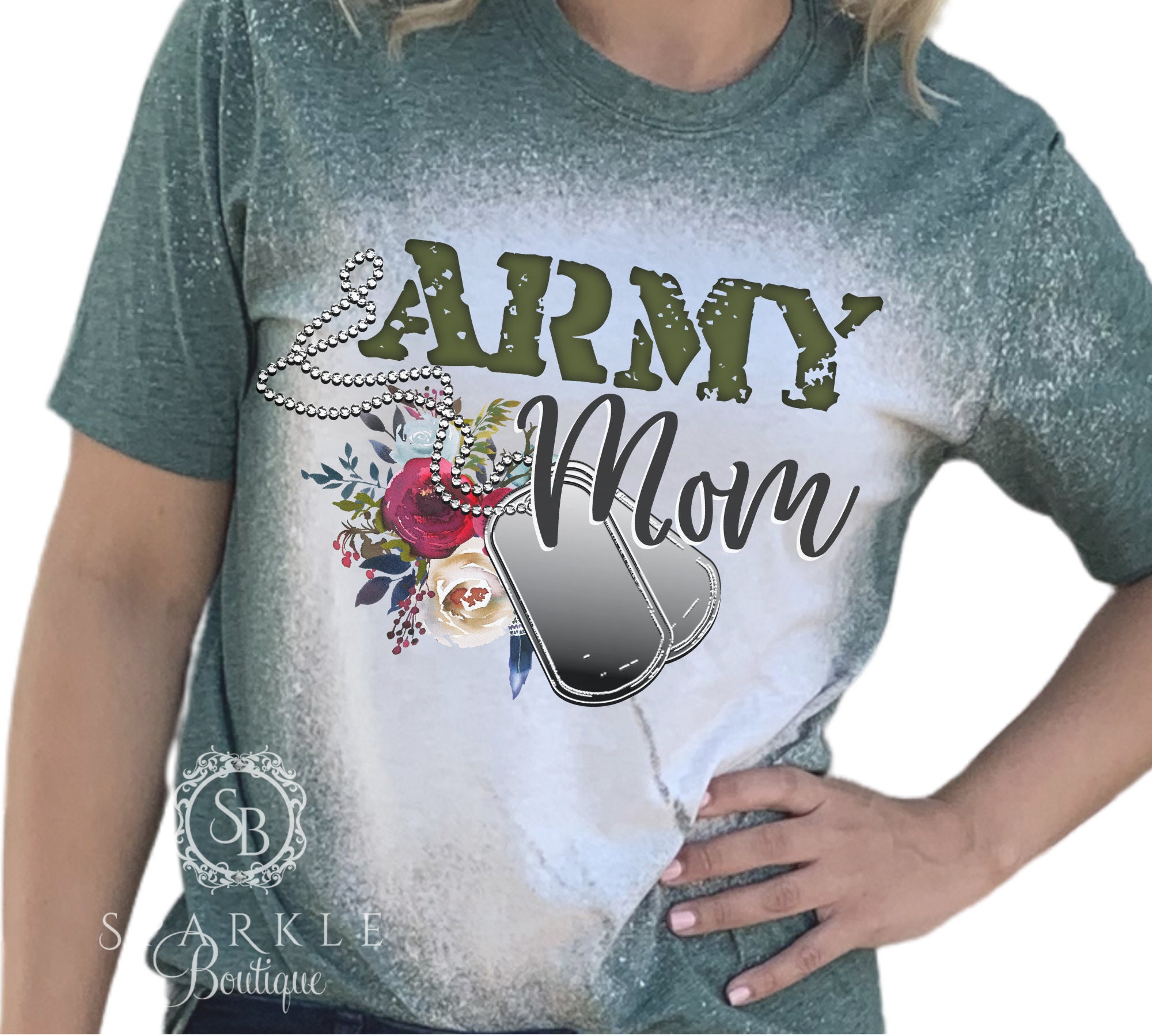 Army Mom Shirt Bleached Tshirts for the 