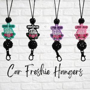 Drop Dead Freshie Hanger - Car Freshie Accessories - Car Freshie Lanyard - Reusable Car Freshie Hanger