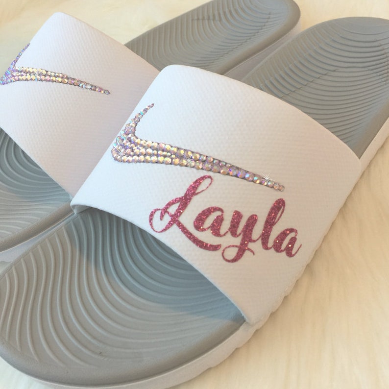 glitter nike sandals