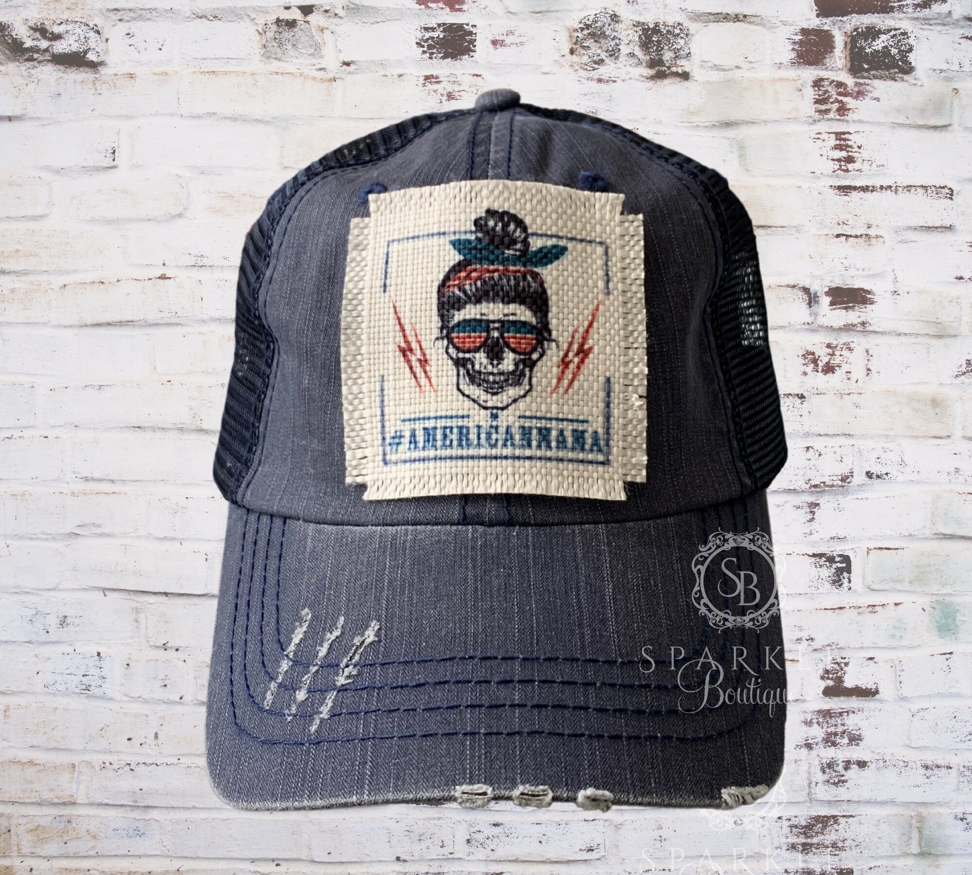 American Mama Hat 4th of July Cap Skull 