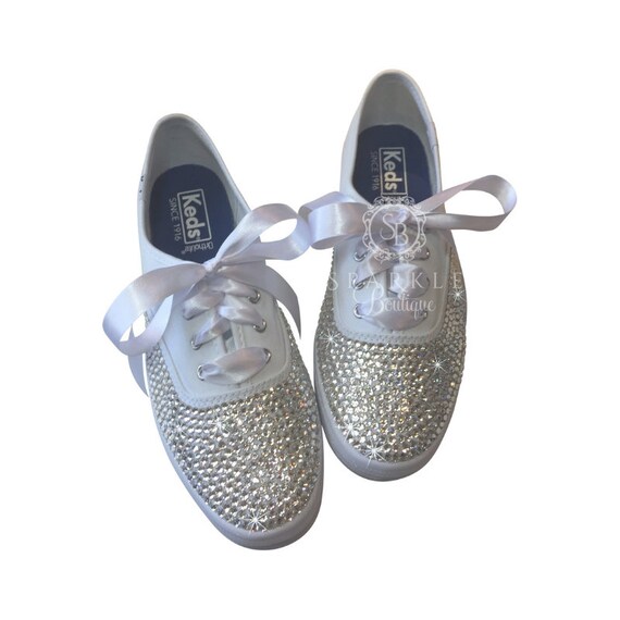 Wedding Sneakers Blinged Out With Swarovski Crystals Bedazzled Etsy