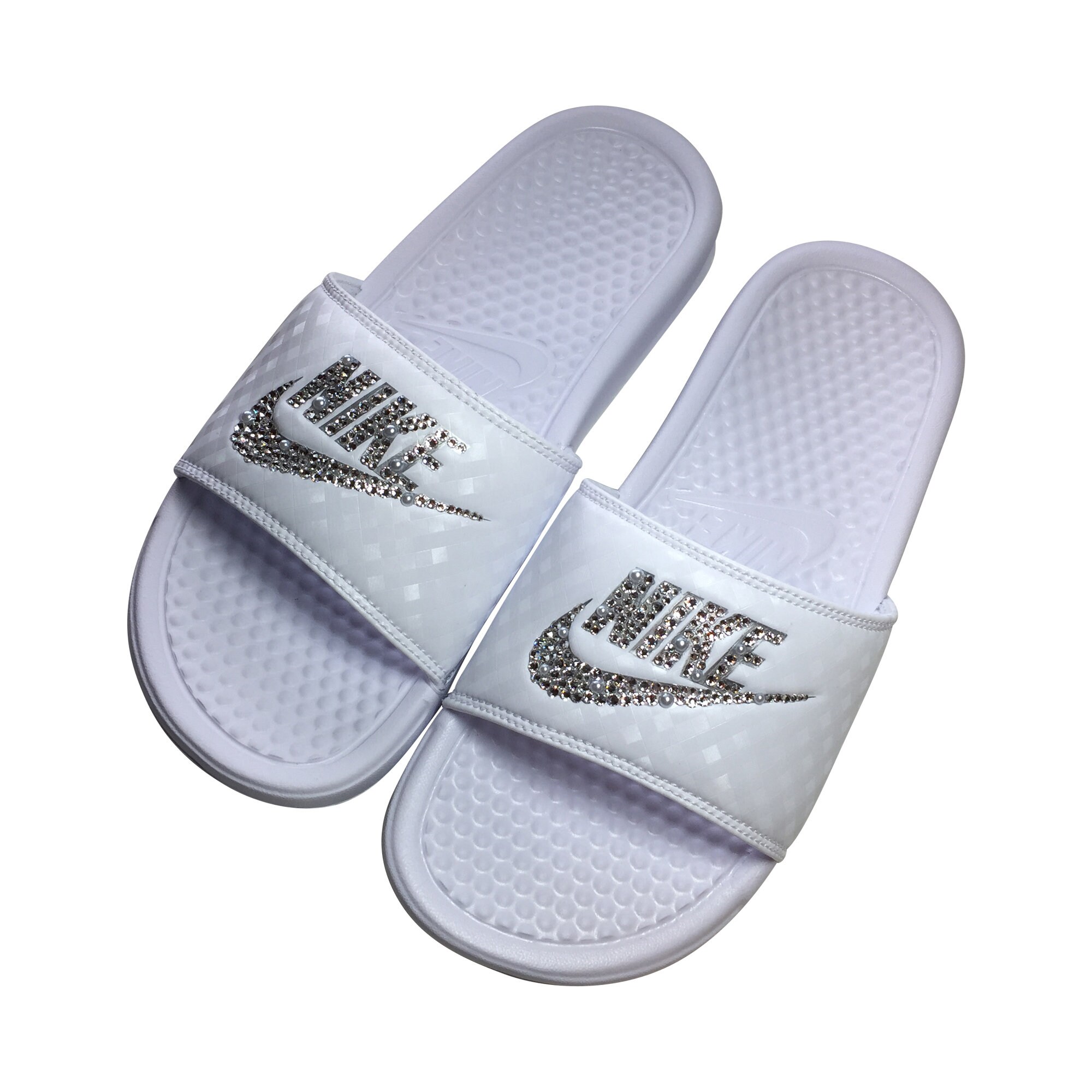 sparkly nike slides
