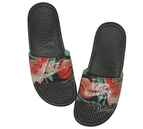 nike slides women floral