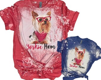 Yorkie Shirt - Yorkshire Terrier LOVER Tee - Yorkie Mom T Shirt - Yorkie Dog Shirt - Yorkie Gift - Yorkie Mama Shirt - BLEACHED Tshirt