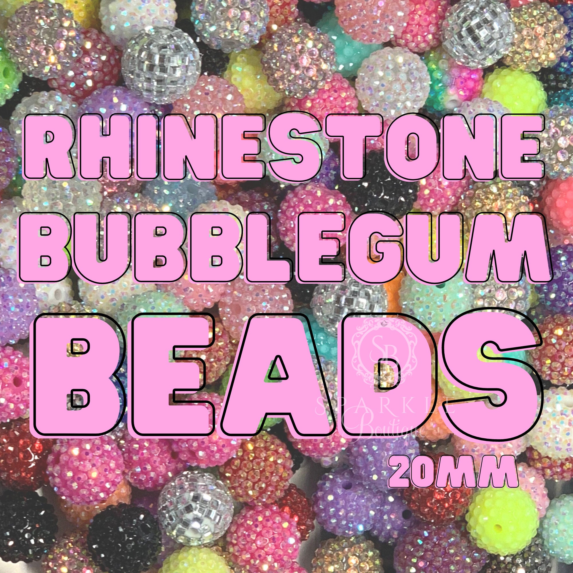 20mm Bubblegum Beads, Mixed Bubblegum Beads, Assorted Beads, Bulk, Chunky  Beads, Gumball, Girls Necklace 