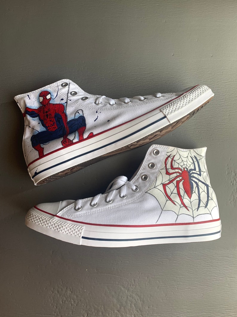 Spiderman High Top Converse | Etsy