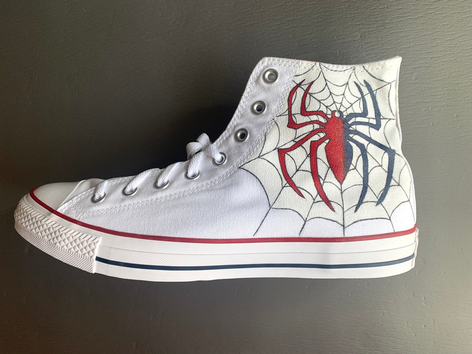 Spiderman High Top Converse Etsy