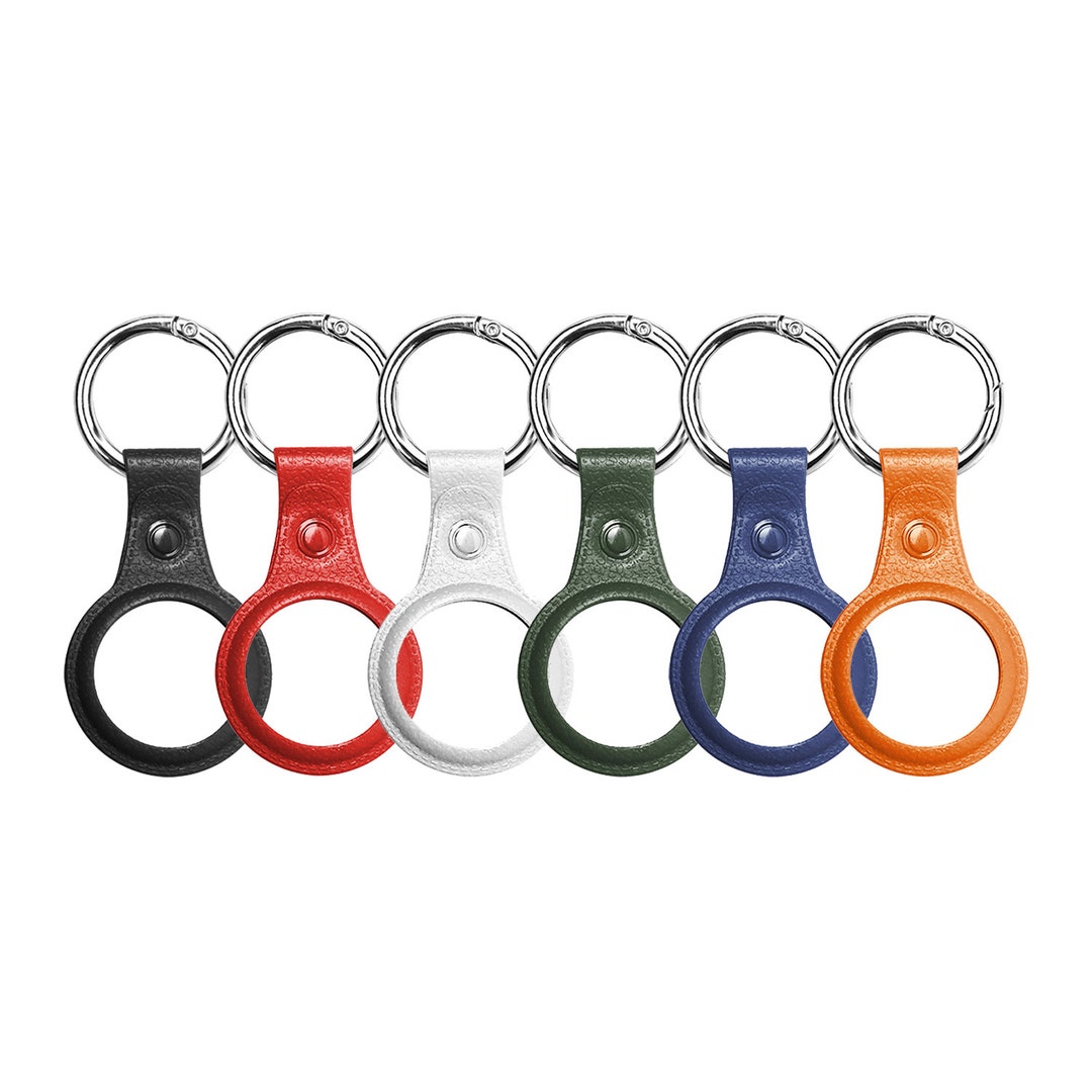 Bulk Sell, Faux Leather AirTag Case with Key Ring in 6 Colors