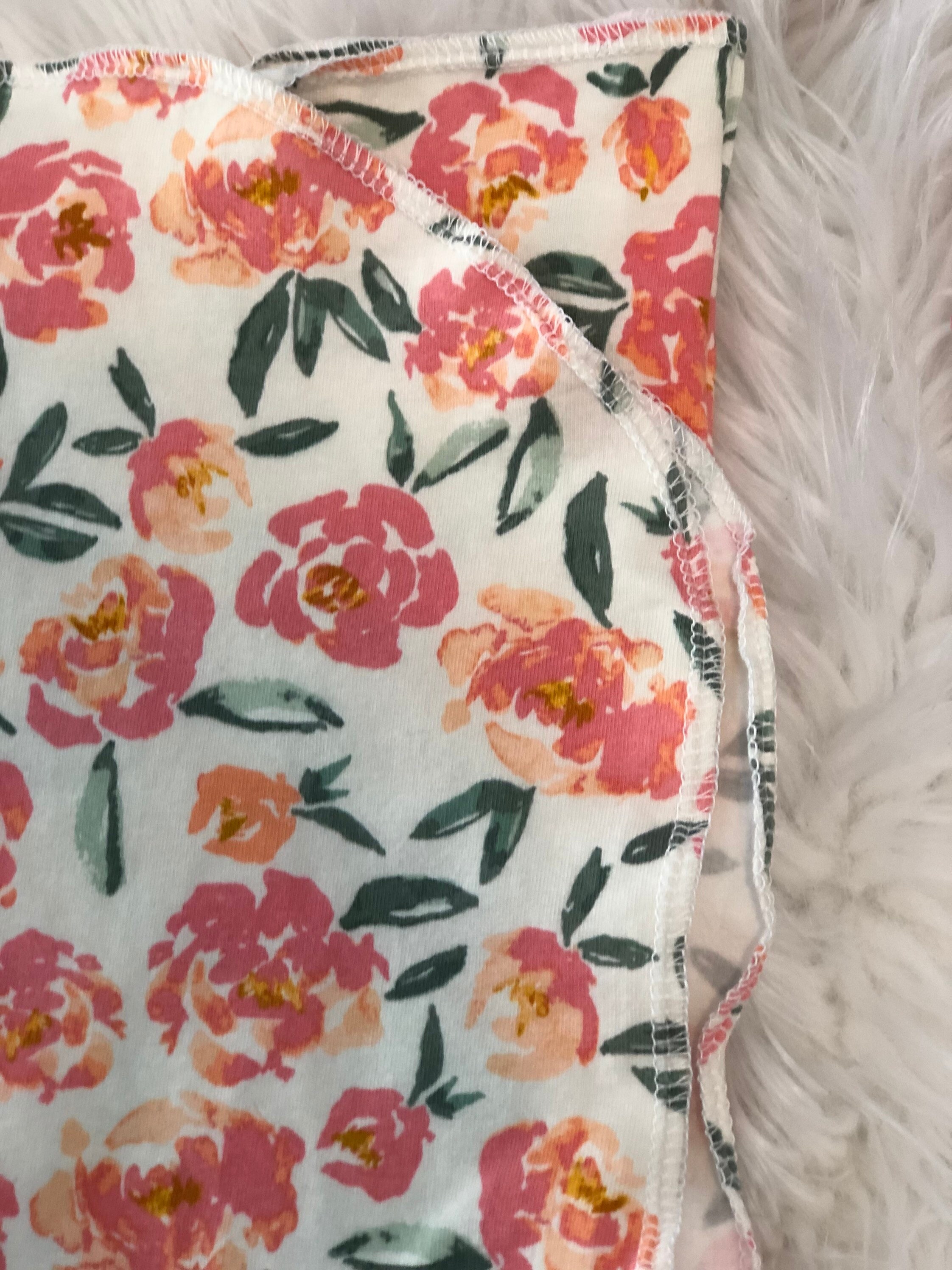 Floral Pink and Mint Knit Swaddle Set/Pink Swaddle Set/Baby Etsy