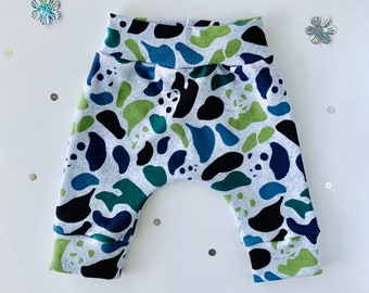 Camouflage Baby Pants, Baby Panda Pants, Camo baby harem joggers, camouflage toddler boy pants, camo harems, Cool Boy Trendy Toddler clothes
