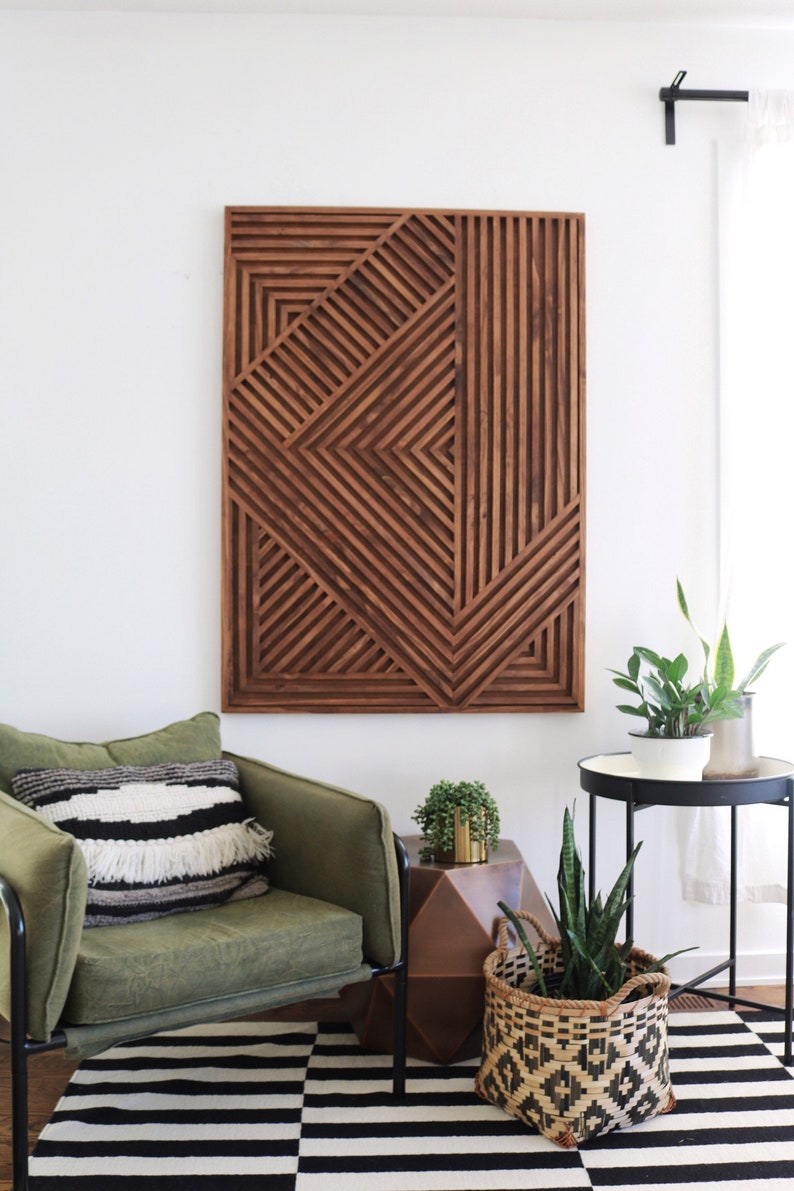 Wood Art Wood Wall Art Geometric Wood Art Geometric Wall Etsy