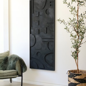 Textured Art, Plaster Art, Textured Wall Art, Dimensional Wall Art, Dimensional Wood Art, Plaster Wall Art, Black Wall Art, 3D, Abstract