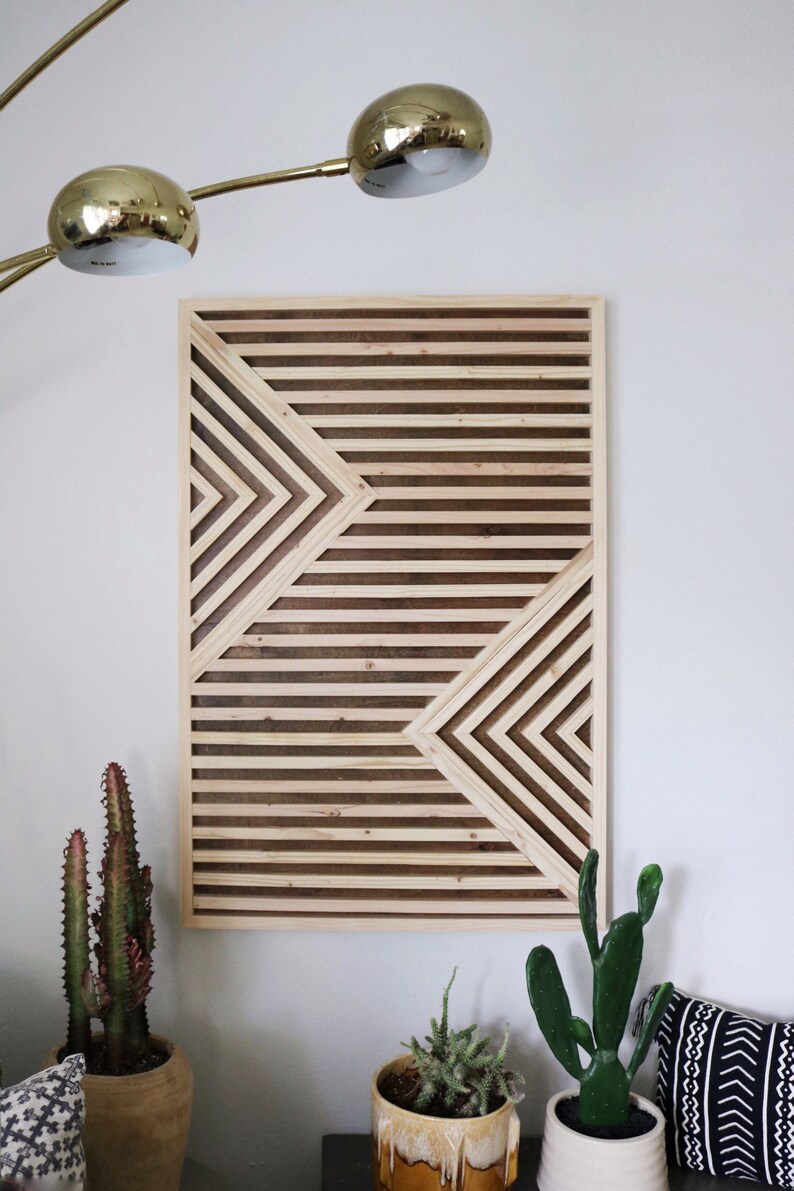 Wood Wall Art Rustic Wood Art reclaimed wood art Geometric Etsy
