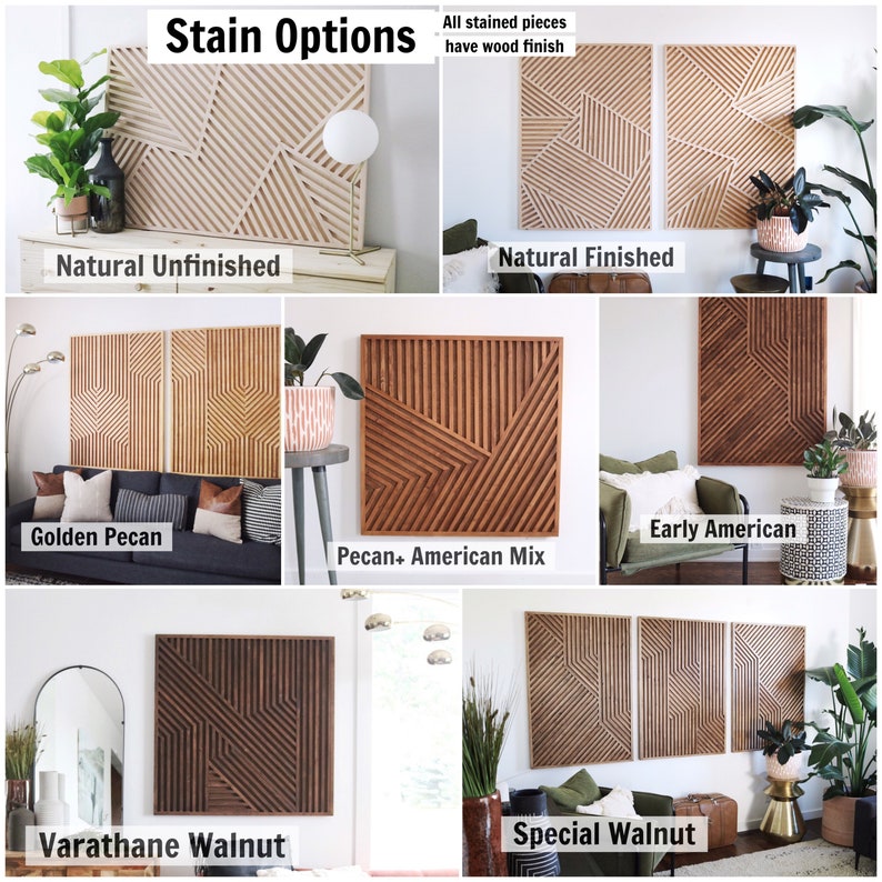 Slat Wood Wall Art Geometric Slat Art Modern Wood Art Wood Etsy