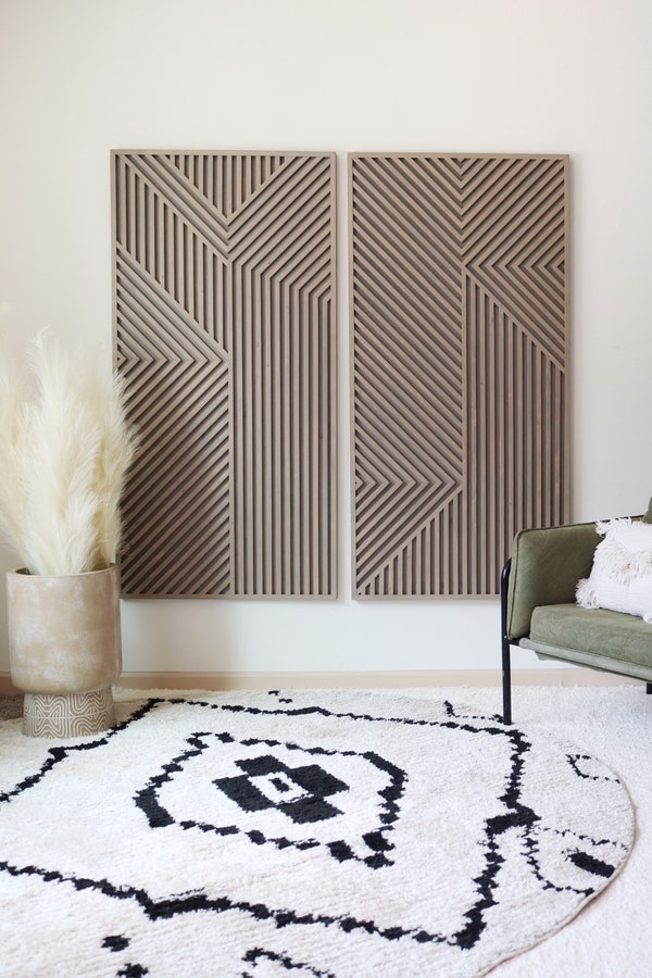 Large Geometric Wood Wall Art Geometric Wood Art Wood Wall Etsy Canada