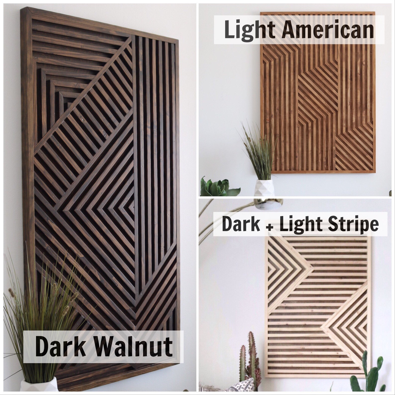 Slat Wood Wall Art Geometric Slat Art Modern Wood Art Wood Etsy