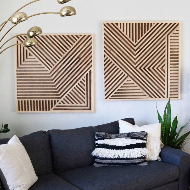 Wood Wall Art Geometric Wood Art Geometric Wall Art Etsy