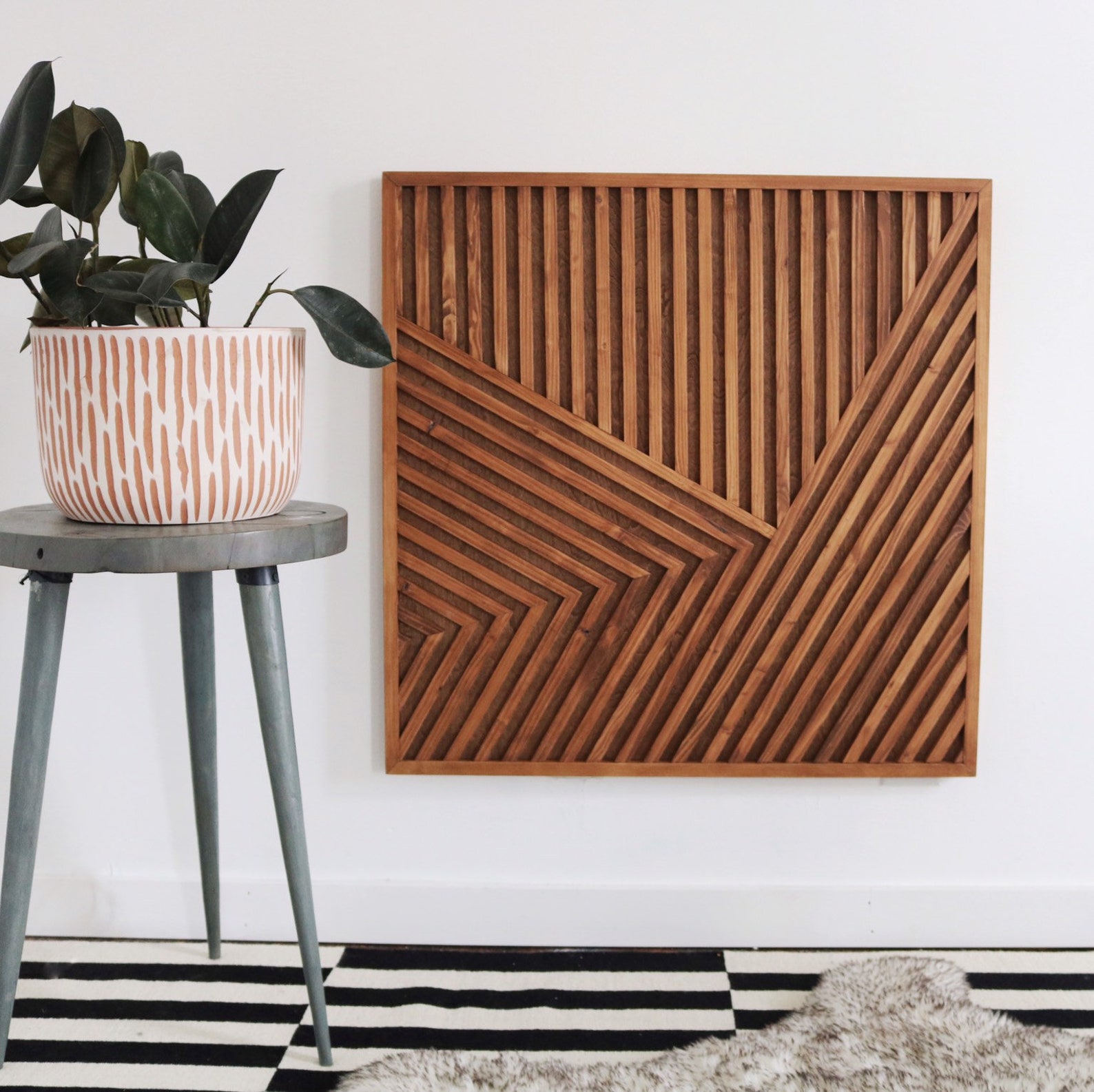 Wood ArtRustic Wall Art Wood Wall Art Geometric Wood Art Etsy