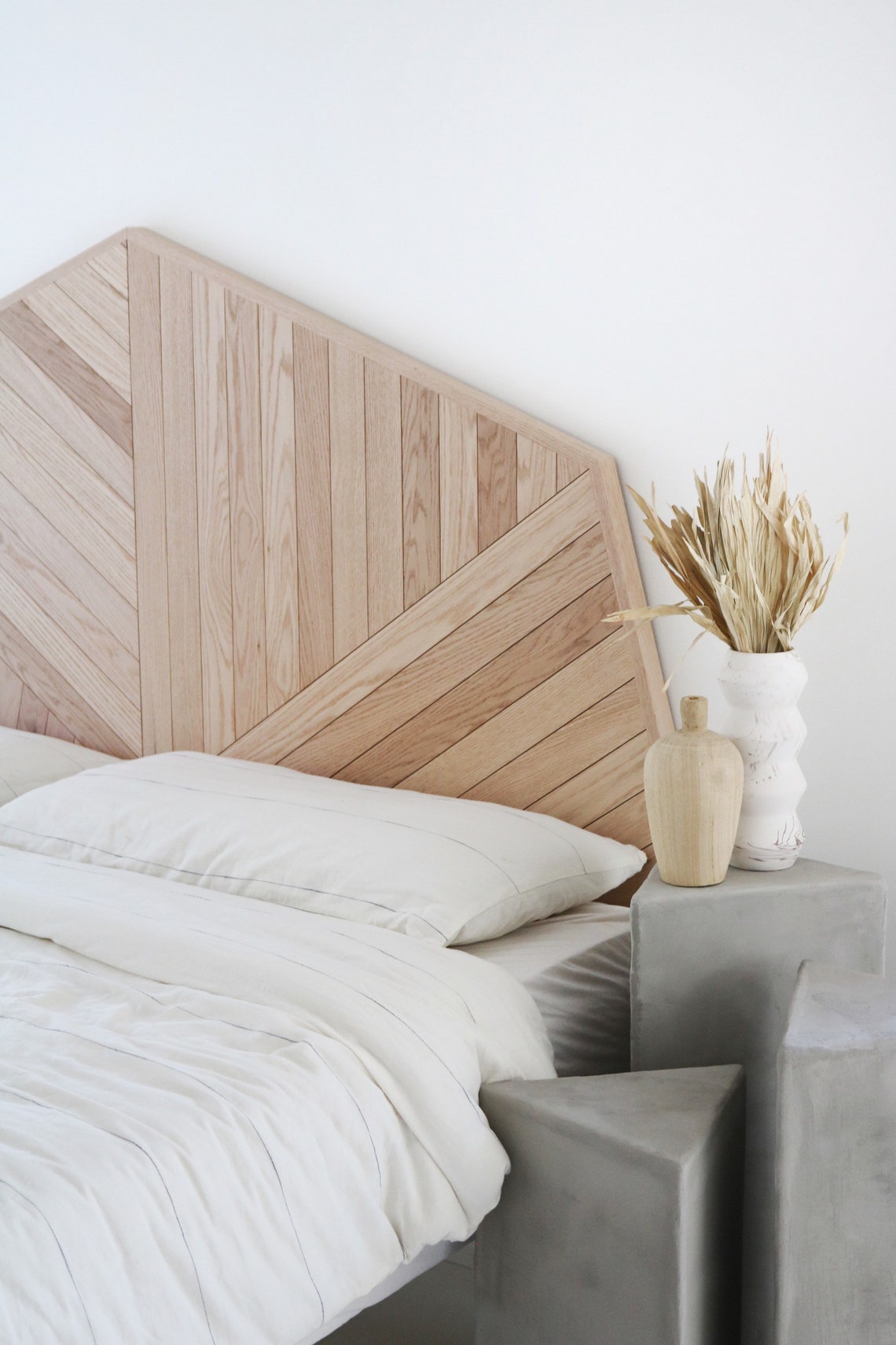 Oak Headboard Geometric Headboard Modern Headboard Etsy