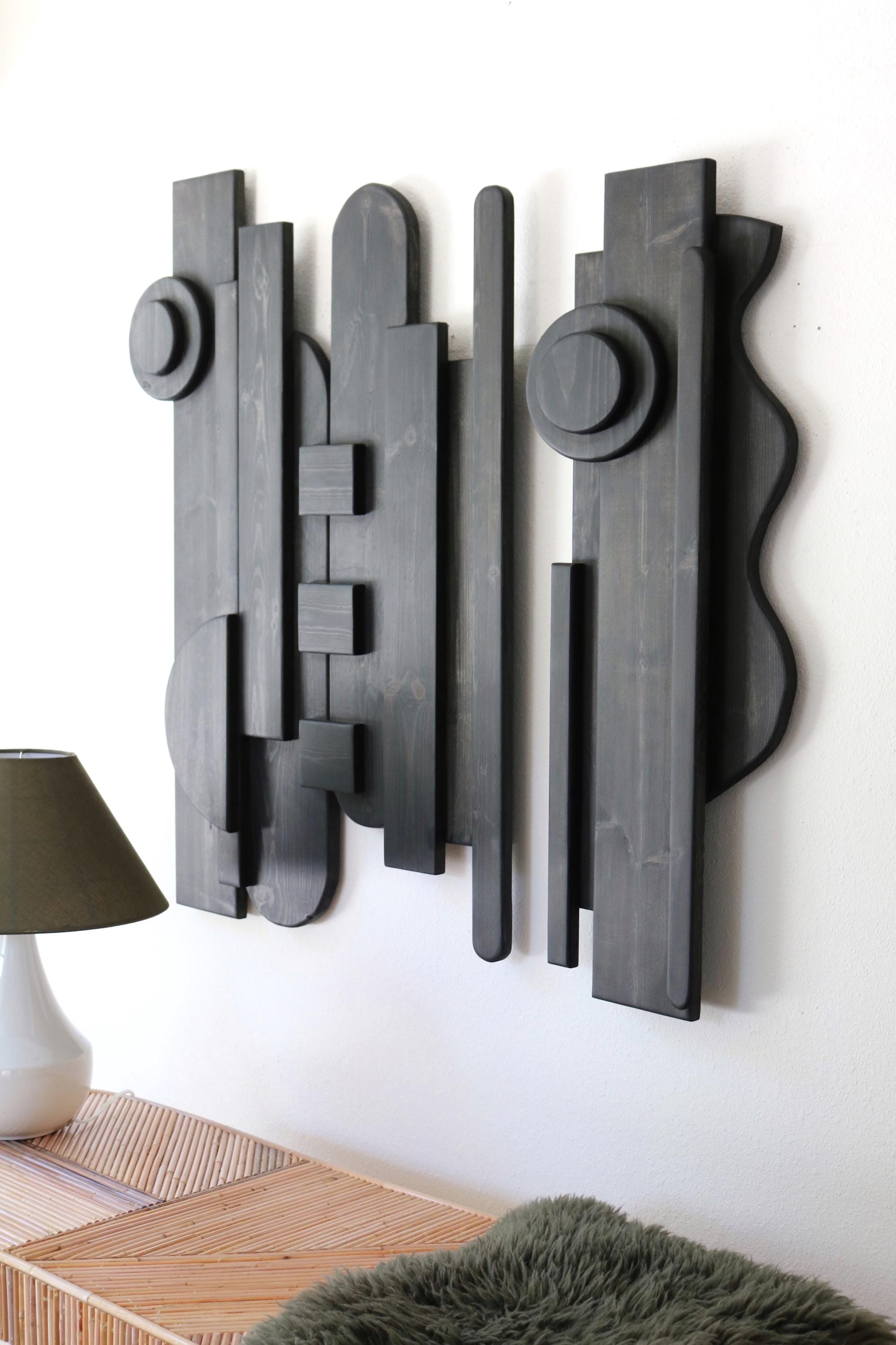 Modern Black Wood Art Blank Space Studios