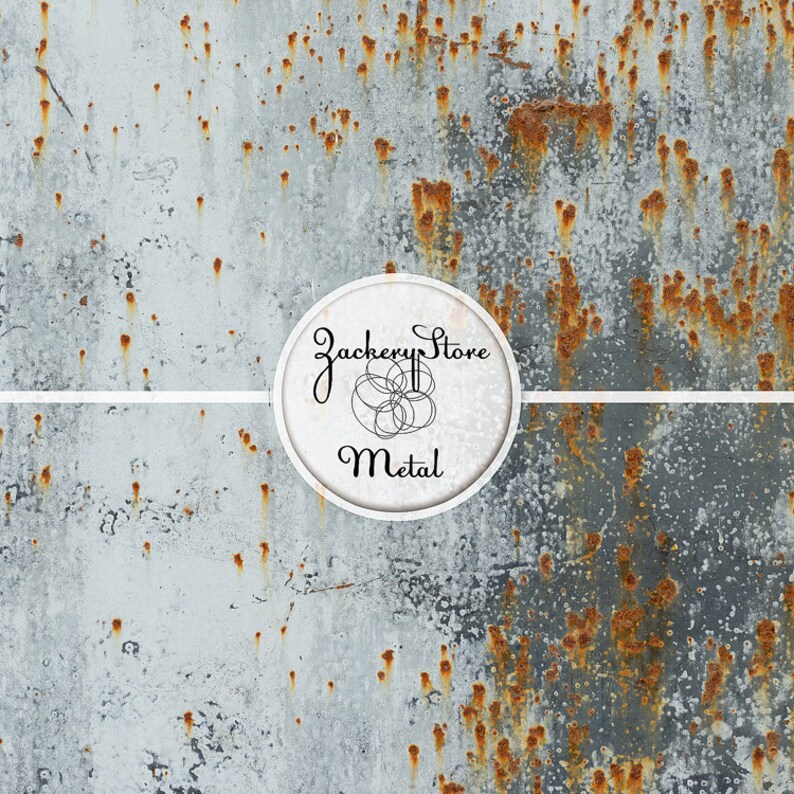 RUSTY METAL Digital Scrapbook Craft Paper Pack Texture Set 6 Papers 300