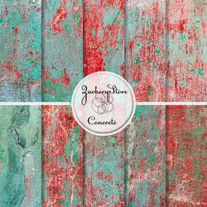 CONCRETE WALL Digital Scrapbook Craft Paper Pack Texture Set 10 Papers 300 dpi #121