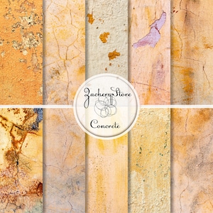 CONCRETE WALL Digital Scrapbook Craft Paper Pack Texture Set 10 Papers 300 dpi #115