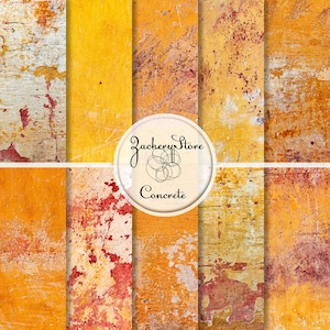 CONCRETE WALL Digital Scrapbook Craft Paper Pack Texture Set 10 Papers 300 dpi #120