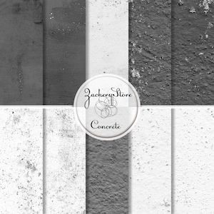 CONCRETE WALL Digital Scrapbook Craft Paper Pack Texture Set 10 Papers 300 dpi #111