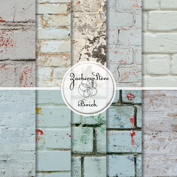 BRICK WALL Digital Scrapbook Craft Paper Pack Texture Set 10 Etsy
