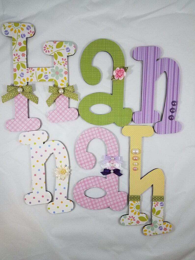 Custom Wooden Letter Wood Initials Hanging Wall Letters Etsy