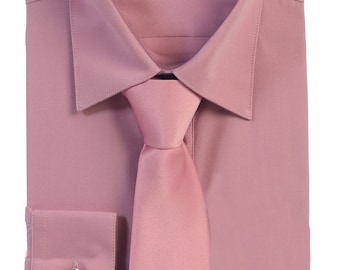 Camicia elegante a maniche lunghe in tinta unita per ragazzi della collezione Aft con cravatta abbinata