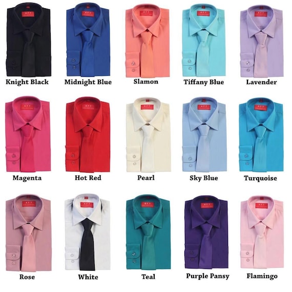 Aft Collection New Boys Solid Long Sleeve Dress Shirt With Matching Tie -  Etsy