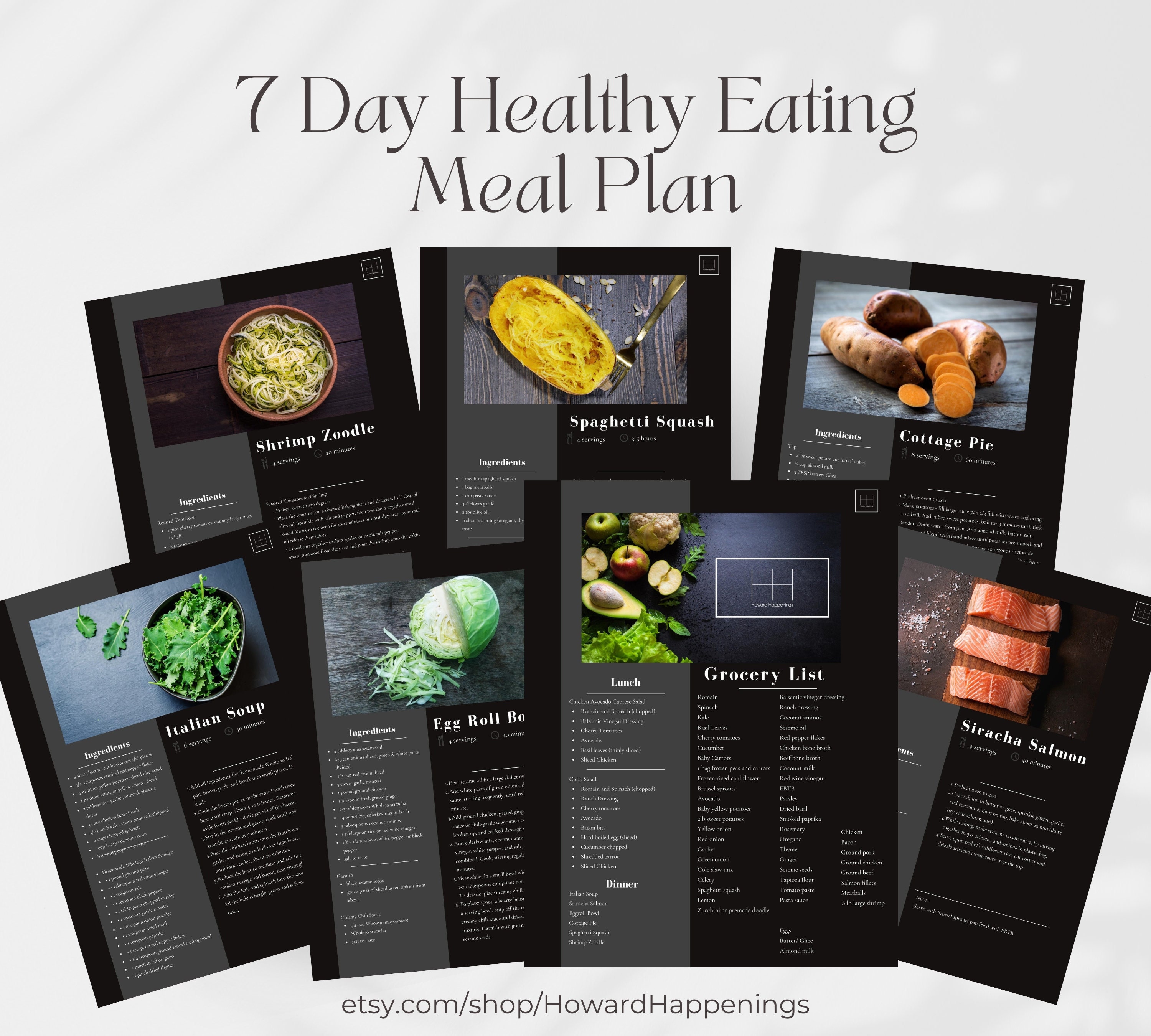 7 Day Healthy Eating Meal Plan WEEK 1 Rustic Whole30 Paleo Primal ...