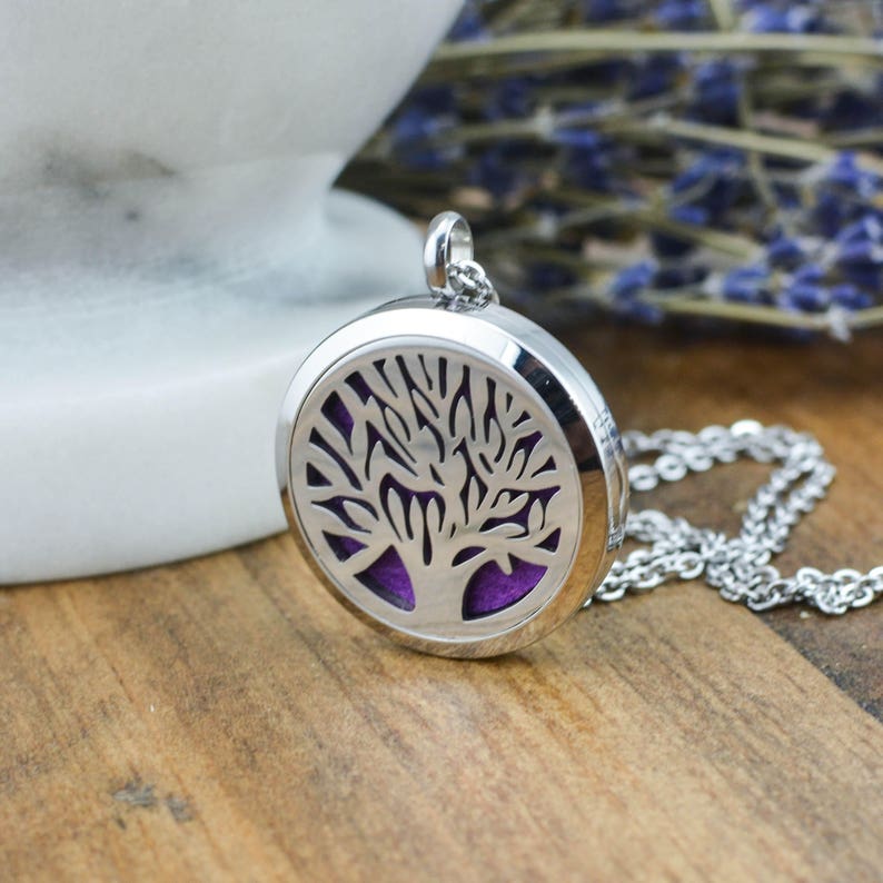 Tree of Life Essential Oil Diffuser Necklace Aromatherapy Etsy