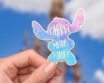Disneyy Stitch Sticker Waterproof Disney Laptop Stickers/ Lilo and Stitch Ohana Aloha planner stationery decal water bottle cell phonelogo