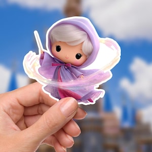 Cinderella Fairy Godmother Sticker: Waterproof Vinyl Decal
