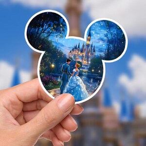 Cinderella Mickeyy Mouse laptopsticker/Walt Disney sticker mobiele telefoon MickeyMouse planner briefpapier waterfles