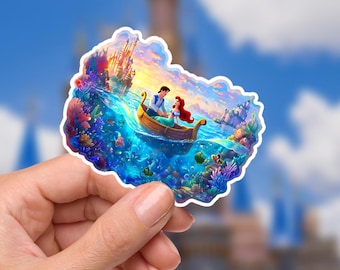 Sticker kleine zeemeermin Ariel: waterdichte vinylsticker