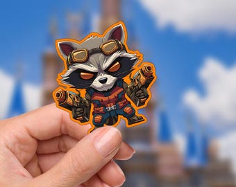 Groot Sticker Rocket Racoon: Waterproof Vinyl Decal for Laptop, Water Bottle