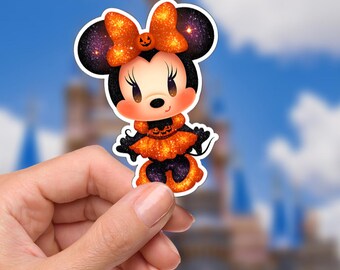 Halloween Minnie Mouse-sticker: waterdichte vinylsticker voor laptop, bidon