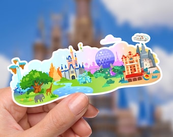 Sticker Disney What a Wonderful World pour ordinateur portable Disney étanche, vacances dans les parcs à thème Disneying, souris dans le parc du château