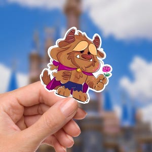 Beast,  Beauty And The Beast  Disneyy World Sticker Waterproof Disney Laptop, Disneying Theme Park Vacation, Castle Park Mouse