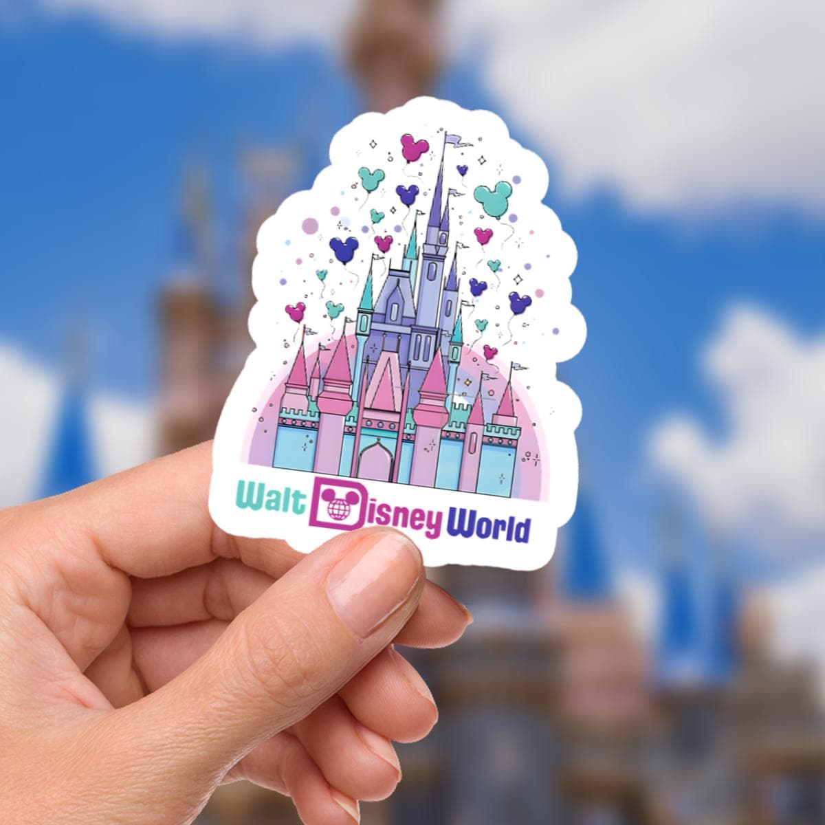 Disneyy Castle  World Sticker Waterproof Disney Laptop, Disneying Theme Park Vacation, Castle Park Mouse