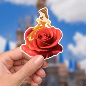 Beauty and the Beast Sticker | Rose, Waterproof Vinyl Decal