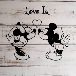 Mickey y Minni Love svg Png, Disney PNG svg, Pareja de ratones SVG, Día de San Valentín SVG