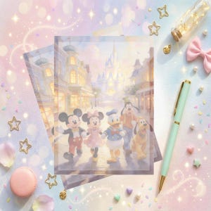 Disneyy Mickey And Friends Mainstreet USA  Memo Notepad 50 sheets bullet journal Disney planner paper scrapbook stationery notebook supplies