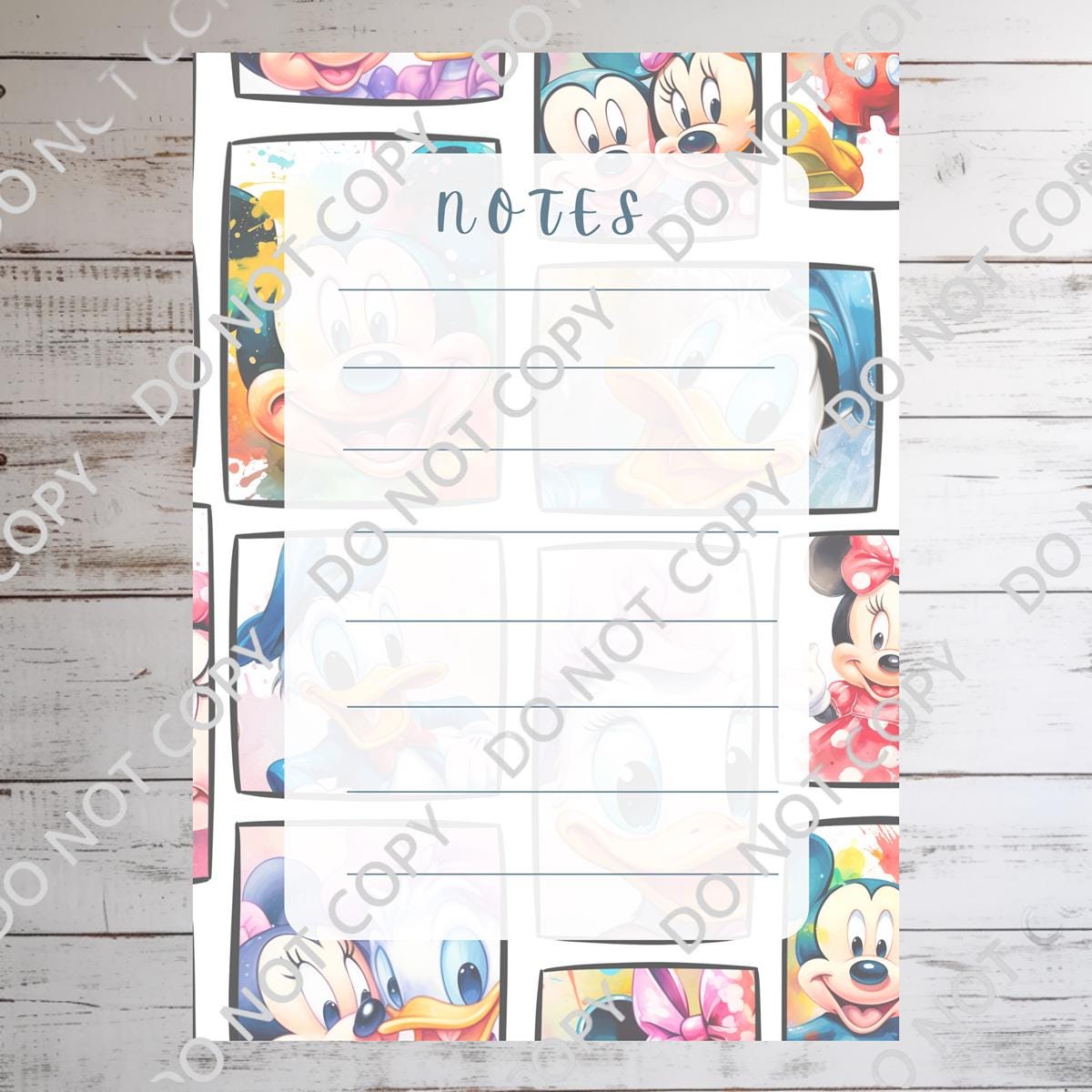 Disneyy Mickey and Friends Mainstreet USA Memo Notepad 50 Sheets Bullet ...